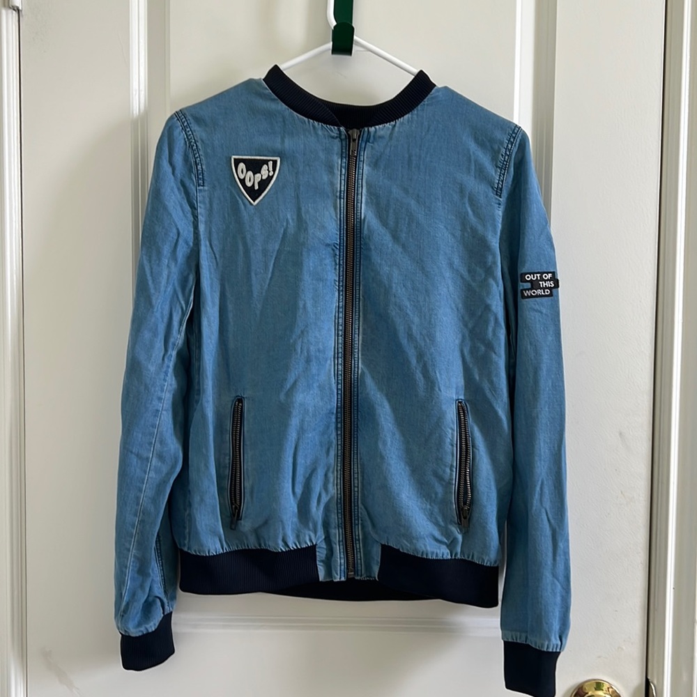 Zara patchwork Denim jacket - Picture 2 of 4